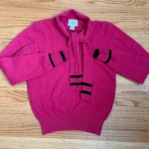 Lord & Taylor Lambswool/Angora blend tie neck sweater